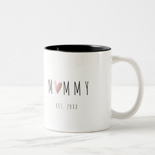 Happy Minimalist Mommy Pregnancy Gift Two_Tone Coffee Mug