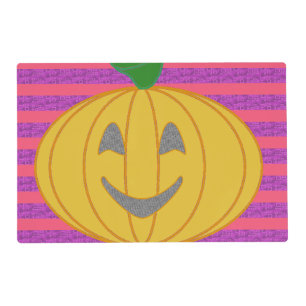 Happy Modern Big Orange Pumpkin Halloween Placemat