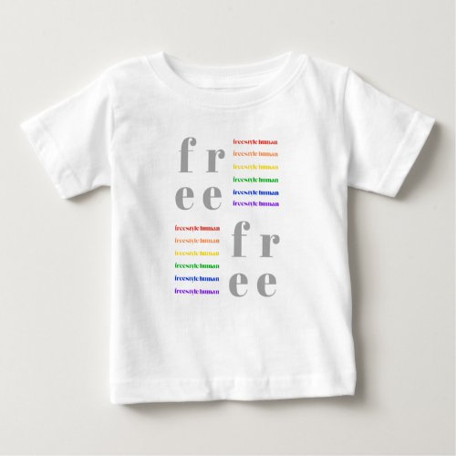 Happy Modern Font Rainbow Color Positive Saying  Baby T_Shirt