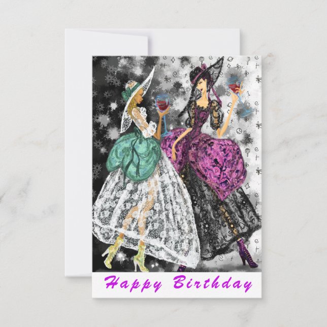 Happy Modern Ladies Birthday Cards (Front)