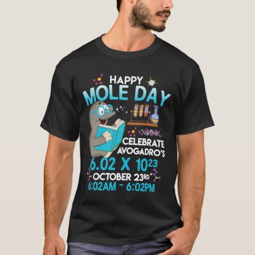 Happy Mole Day October 23rd Chemistry Teacher Stud T_Shirt