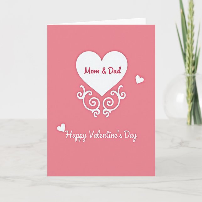 Happy Mom And Dad Valentines Day Card (Front)