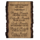 Happy Moments Praise God Rustic Bark Wall Sign (Front)