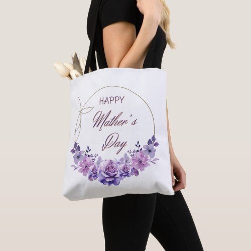 Happy Moms Day the bag with purple flowers