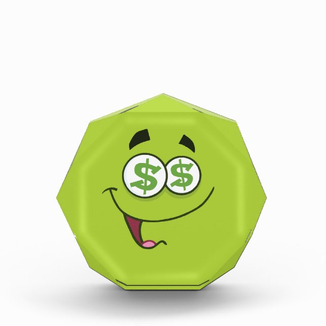 Happy Money Emoji Acrylic Award (Front)