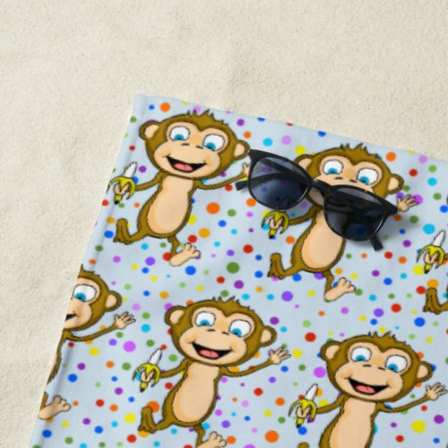 Happy Monkey Beach Towel