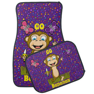 Happy Monkey Car Floor Mats