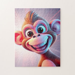 Happy Monkey Jungle Vibes Jigsaw Puzzle