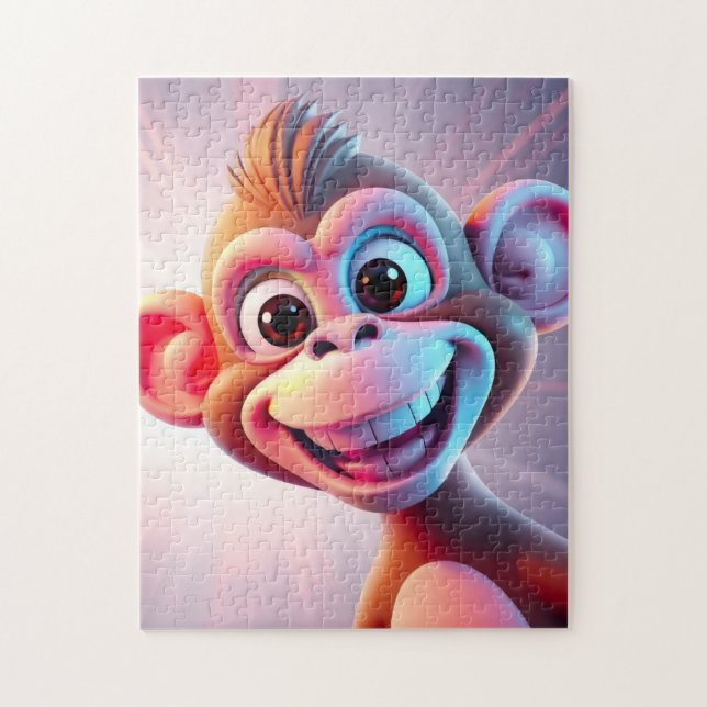 Happy Monkey Jungle Vibes Jigsaw Puzzle (Vertical)