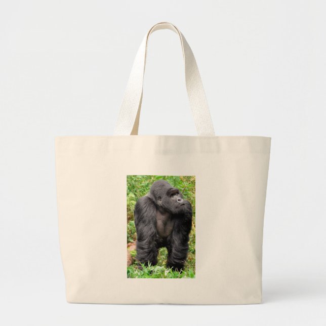Happy Monkey Large Tote Bag (Front)