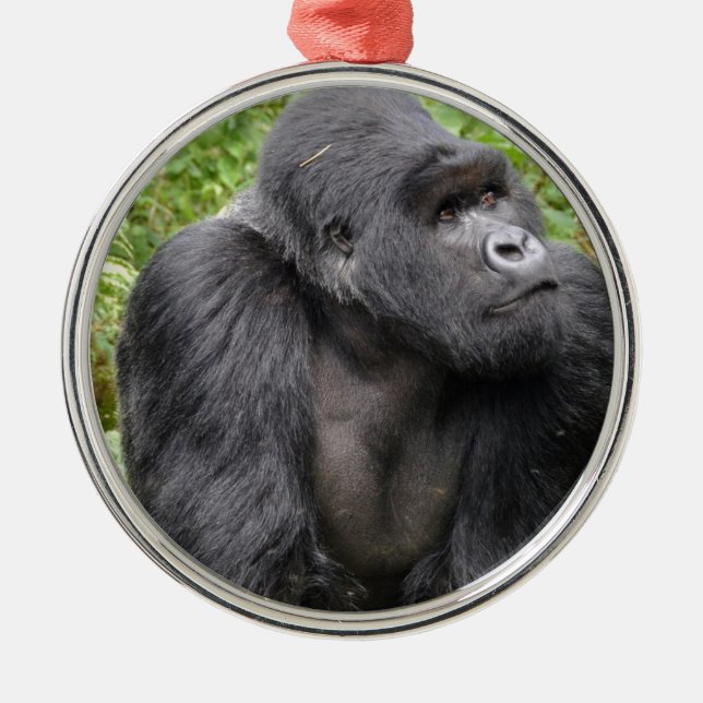 Happy Monkey Metal Ornament (Front)