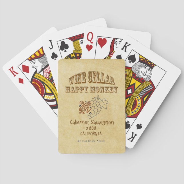 Happy Monkey Playing Cards! Poker Cards (Back)
