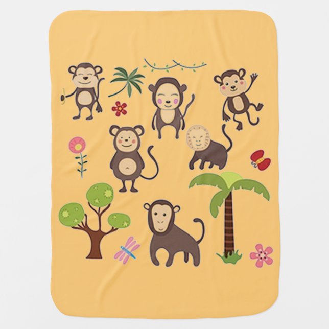Happy Monkeys Baby Blanket (Front)