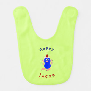 Happy monster baby bib