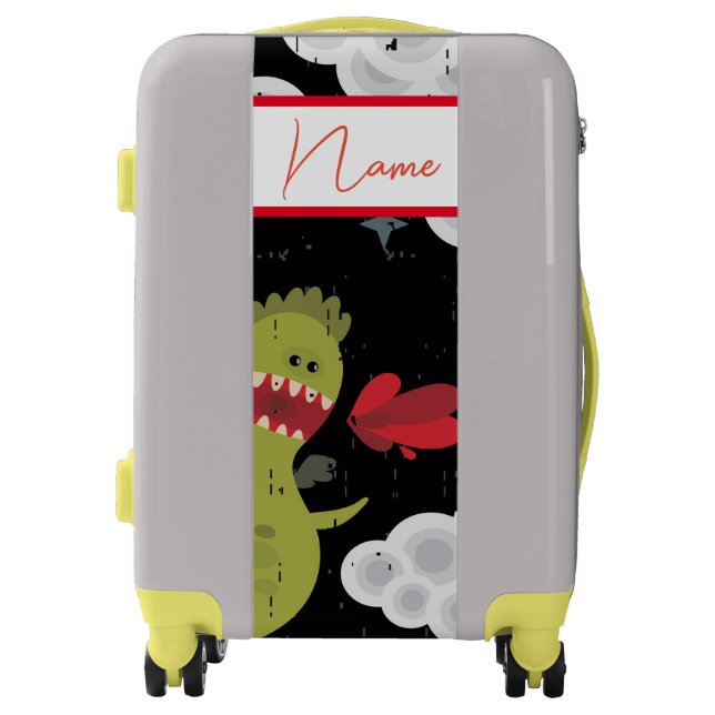 HAPPY MONSTER DRAGON CUSTOM NAME LUGGAGE (Front)