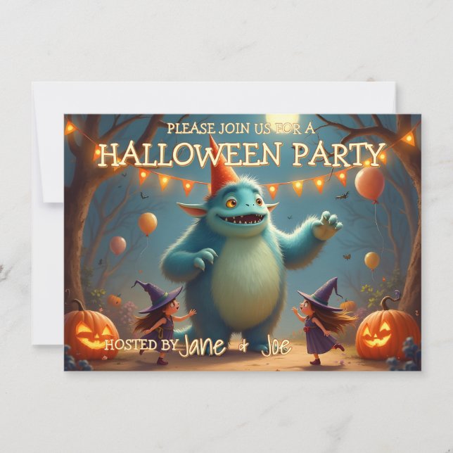 Happy Monster Halloween Party for Kids (Front)