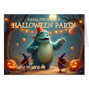 Happy Monster Halloween Party for Kids Card