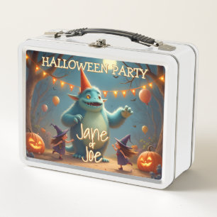 Happy Monster Halloween Party for Kids Metal Lunch Box