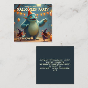 Happy Monster Halloween Party for Kids Note Card