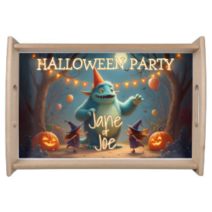 Happy Monster Halloween Party for Kids Serving Tray