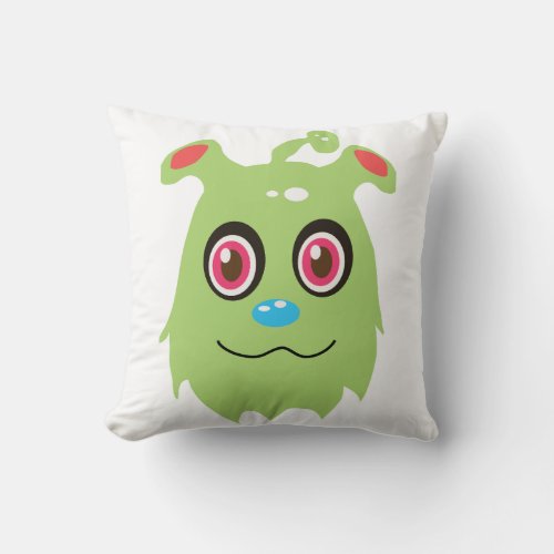 Happy monster throw pillow