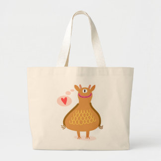 HAPPY MONSTER WITH HEART Tote Bag