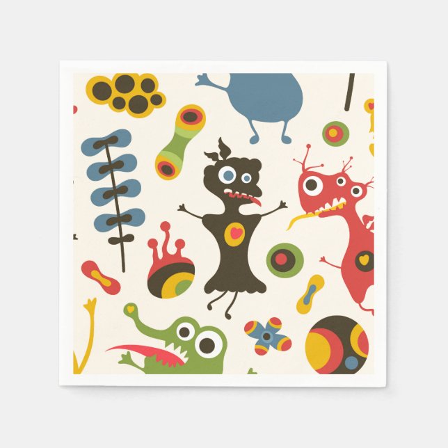 Happy Monsters Paper Napkins (Front)