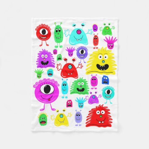 Happy Monsters Small Fleece Blanket