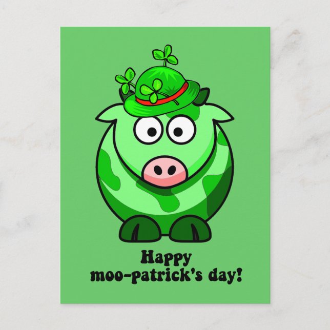 happy moo patricks day postcard (Front)