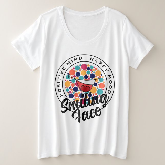 HAPPY MOOD SMILING MOOD. PLUS SIZE T-Shirt (Design Front)