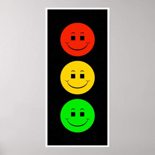 Happy Moody Stoplight  Poster