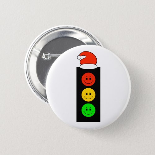 Happy Moody Stoplight with Santa Hat Button