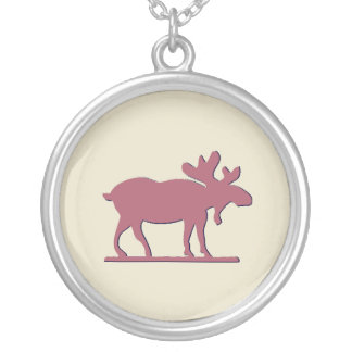 Happy Moose - Pink Silver Plated Necklace