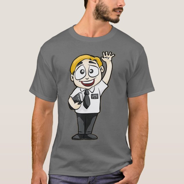 Happy Mormon Missionary   Elder with Bible T-Shirt (Front)