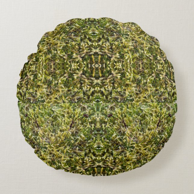 happy moss round pillow (Front)