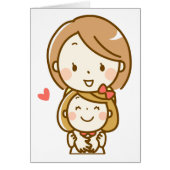 Happy Mother and Daughter Hugging, parent, love (Front)