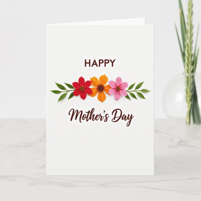 Happy Mother Day Floral Card (Front)