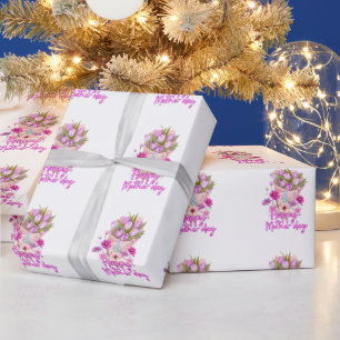 Happy Mother day Flower bouquet Wrapping Paper