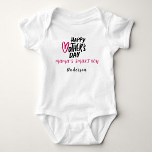 Happy Mother Day Personalized Name Cute Morden  Baby Bodysuit
