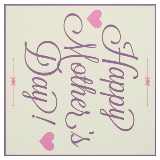 Happy Mother Day Text In Purple And Pink Fabric