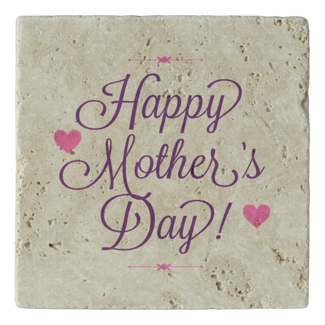 Happy Mother Day Typography Trivet (Front)