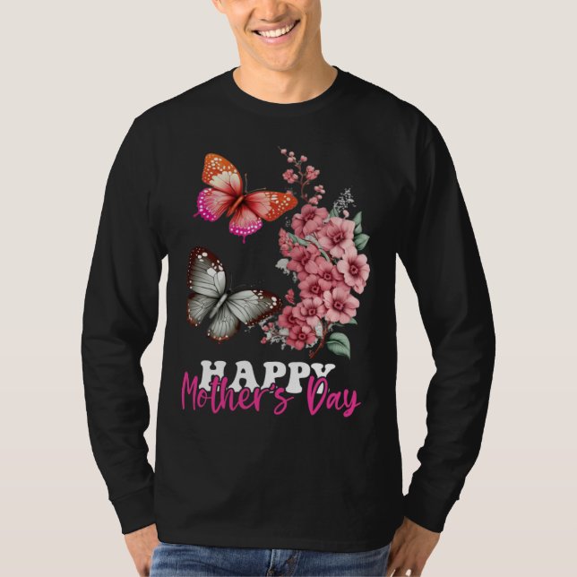 Happy Mother s Day 2023 Mothers Day Butterfly Mom  T-Shirt (Front)