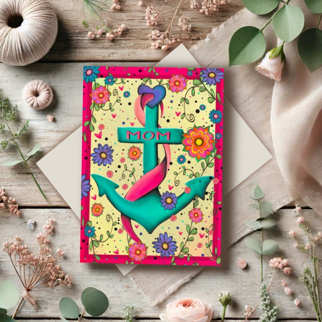 Happy Mother’s Day Anchor Pretty Floral Mom Card (Creator Uploaded)