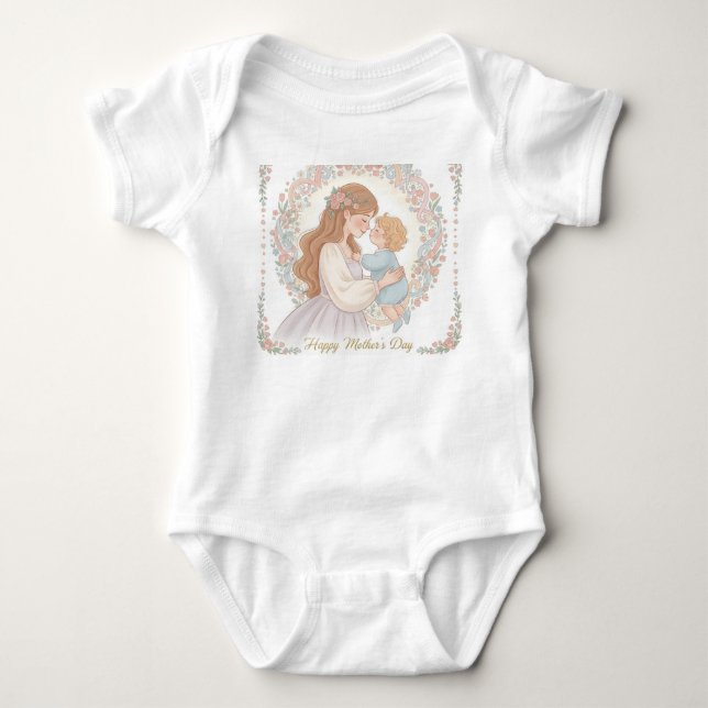 Happy Mother’s Day Baby Bodysuit – Tender Love Des (Front)