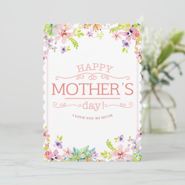 Happy Mother’s Day Card - Botanical Wildflowers (Standing Front)