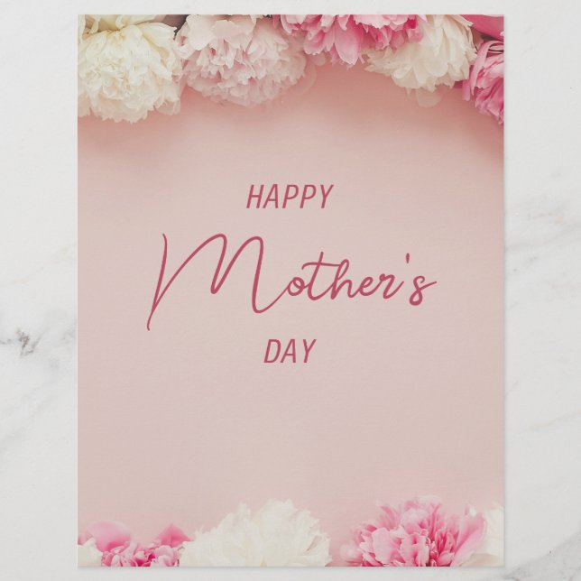 Happy Mother’s Day Card, Floral Mothers day Card Flyer (Front)