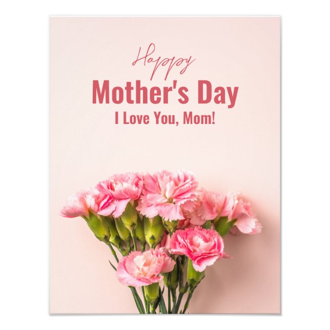 Happy Mother’s Day Card Floral Mothers day Gift Photo Print (Front)