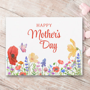 Happy Mother’s Day Colorful Wildflower Garden Postcard