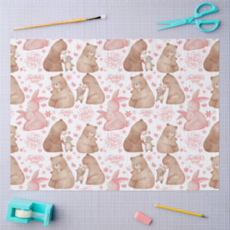Happy Mother’s Day Cute Bear & Bunny Tissue Paper