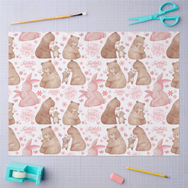Happy Mother’s Day Cute Bear & Bunny Tissue Paper (Craft)